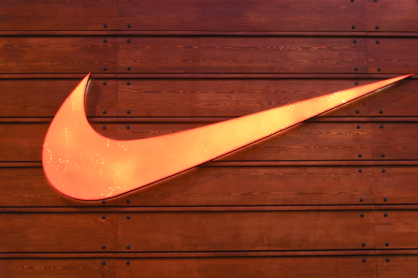 The
							Nike swoosh logo.