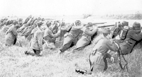 World War 1, French riflemen before trench warfare