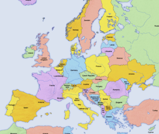 Map of modern-day Europe.