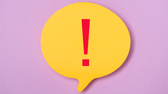 An exclamation point.