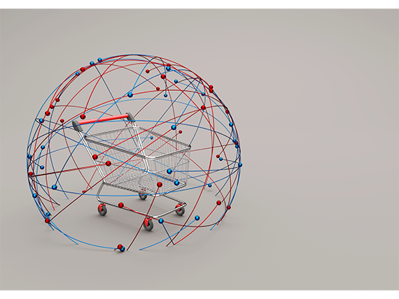 A shopping cart in a sphere network.