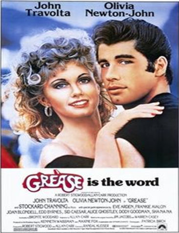 affiche du film 'Grease is the word' avec John Travolta et Olivia Newton-John