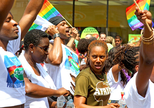 Canadians of African descent marching in Toronto Pride parade 