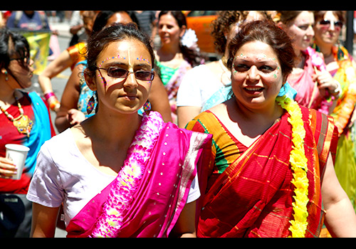 Women with ritual face paint at Festival of India in Toronto 