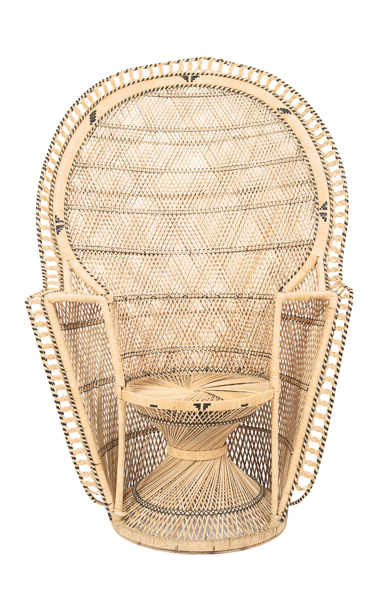 A wicker chair