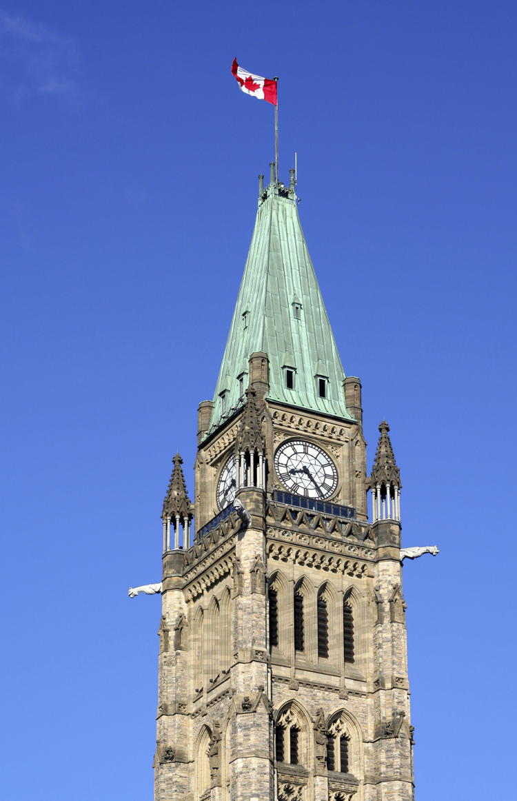 Clocktower of a canadian parliament building
