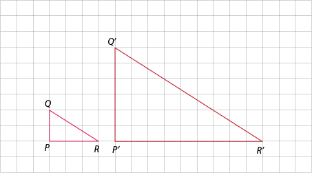 Two nearly identical triangles, one of which is three times larger than the other