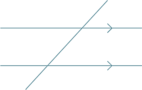 Traversal cutting through two parallel lines