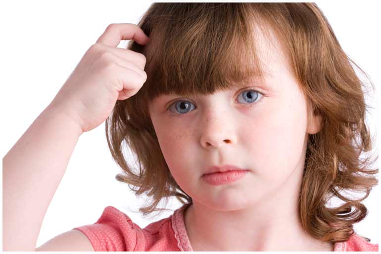Young girl thinking hard
