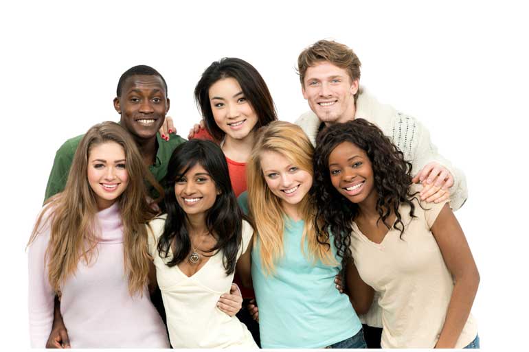 Group of students smiling
