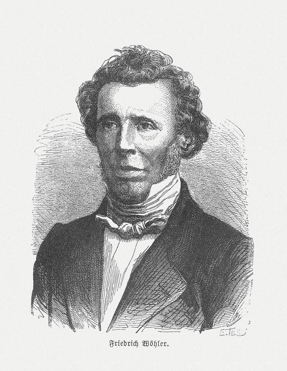 Imprime le portrait du chimiste allemand Friedrich Wöhler.