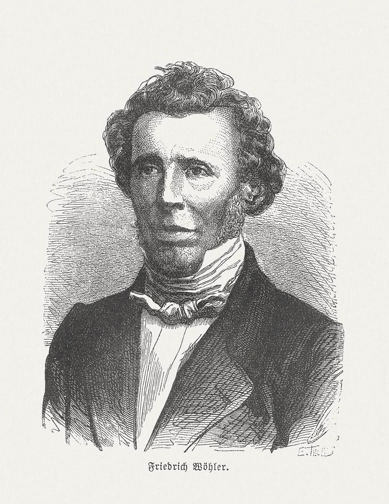 Print portrait of German chemist Friedrich Wöhler.