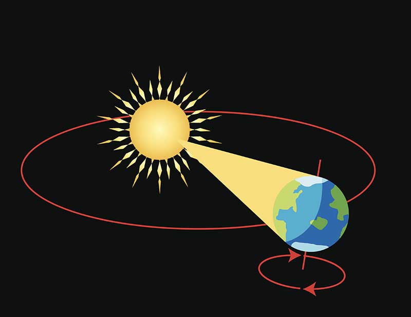 Sun rays hitting the Earth