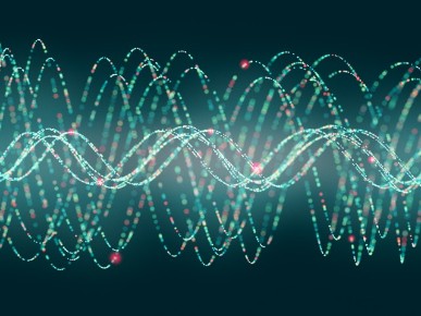 Visual representation of many waves