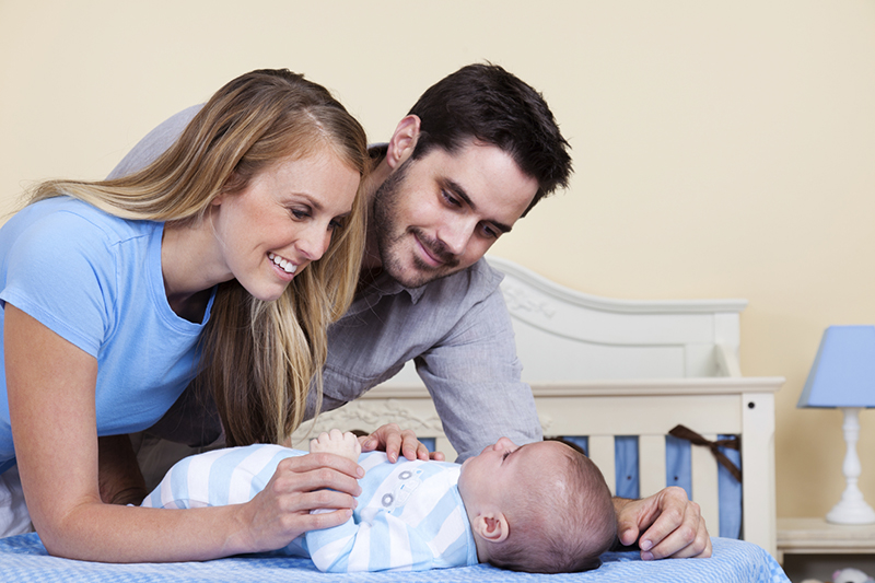 New parents with baby